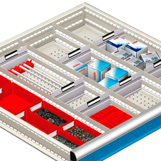 Mobiliario / Cajones metálicos / Subdivisión de cajones