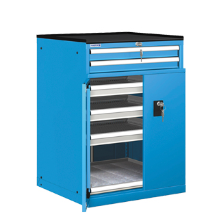 Mobiliario / Cajones metálicos / Cajoneras con puertas / Batientes y cajones