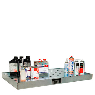 Seguridad y medio ambiente / Cubetos de retención / Para recipientes pequeños / Metálicas