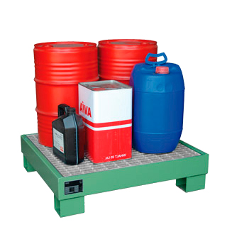 Seguridad y medio ambiente / Cubetos de retención / Para botellas y garrafas / Metálicas