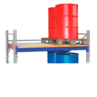 Seguridad y medio ambiente / Cubetos de retención / Para estantería de paletización / Metálicos Intermedios