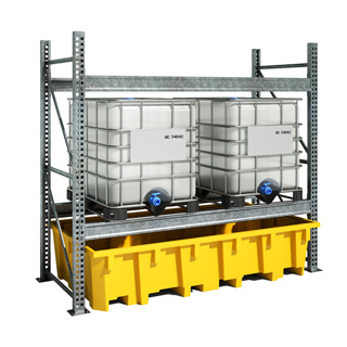 Seguridad y medio ambiente / Cubetos de retención / Para estantería de paletización / Plásticos