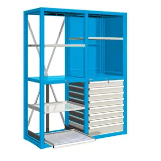 Almacenamiento / Estanterías / Estanterías con cajones y puertas