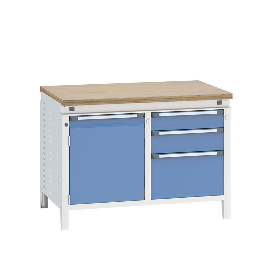 [040482] Banco de trabajo serie Funcion - Dim.: 1152x750x850h mm - Azul ral 5012 + gris ral 7035