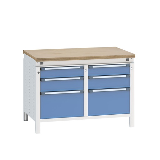 [040486] Banco de trabajo serie Funcion - Dim.: 1152x750x850h mm - Azul ral 5012 + gris ral 7035
