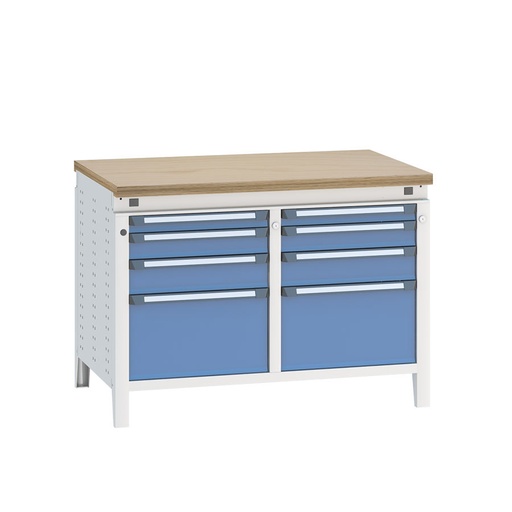 [040488] Banco de trabajo serie Funcion - Dim.: 1152x750x850h mm - Azul ral 5012 + gris ral 7035