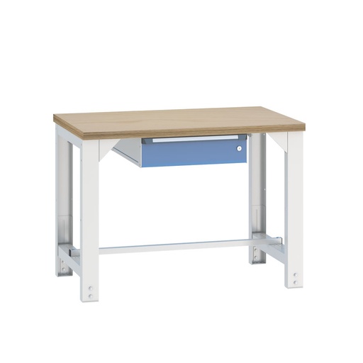 [040498] Banco de trabajo serie Funcion regulable en altura - Dim.: 1152x750x725-965h mm - Azul ral 5012 + gris ral 7035