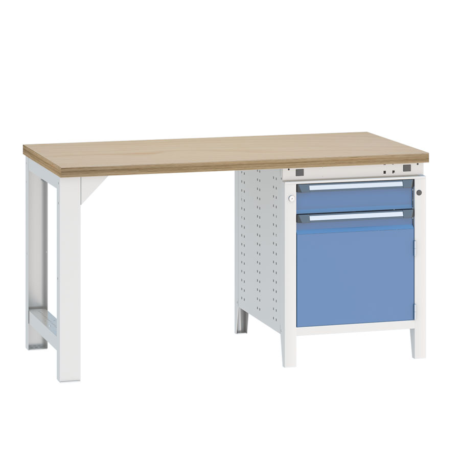 [040500] Banco de trabajo serie Funcion - Dim.: 1524x750x850h mm - Azul ral 5012 + gris ral 7035