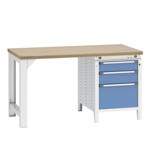 [040501] Banco de trabajo serie Funcion - Dim.: 1524x750x850h mm - Azul ral 5012 + gris ral 7035
