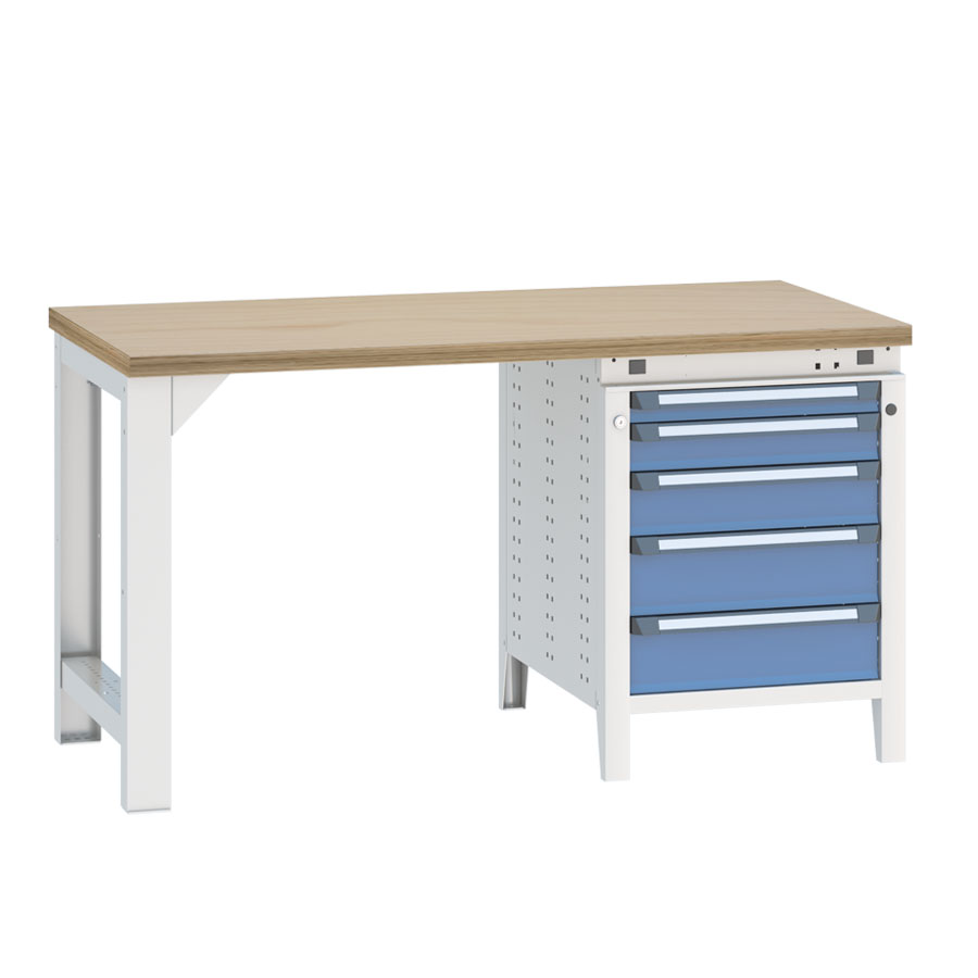 [040502] Banco de trabajo serie Funcion - Dim.: 1524x750x850h mm - Azul ral 5012 + gris ral 7035