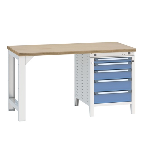[040502] Banco de trabajo serie Funcion - Dim.: 1524x750x850h mm - Azul ral 5012 + gris ral 7035