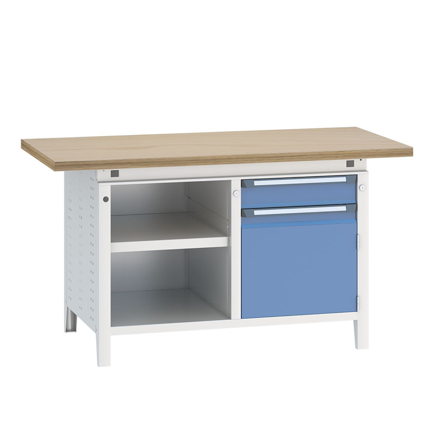 [040506] Banco de trabajo serie Funcion - Dim.: 1524x750x850h mm - Azul ral 5012 + gris ral 7035