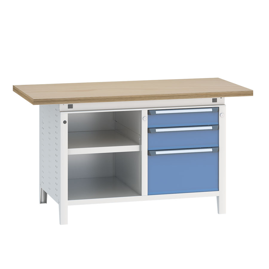 [040507] Banco de trabajo serie Funcion - Dim.: 1524x750x850h mm - Azul ral 5012 + gris ral 7035