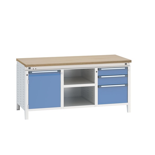[040527] Banco de trabajo serie Funcion - Dim.: 1697x750x850h mm - Azul ral 5012 + gris ral 7035