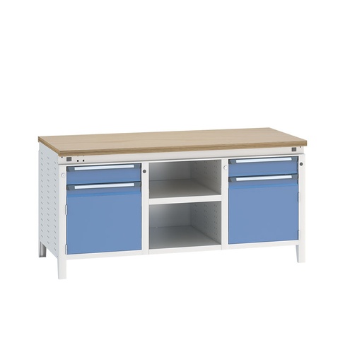 [040528] Banco de trabajo serie Funcion - Dim.: 1697x750x850h mm - Azul ral 5012 + gris ral 7035
