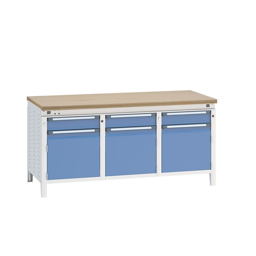[040529] Banco de trabajo serie Funcion - Dim.: 1697x750x850h mm - Azul ral 5012 + gris ral 7035