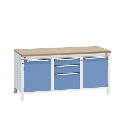[040530] Banco de trabajo serie Funcion - Dim.: 1697x750x850h mm - Azul ral 5012 + gris ral 7035