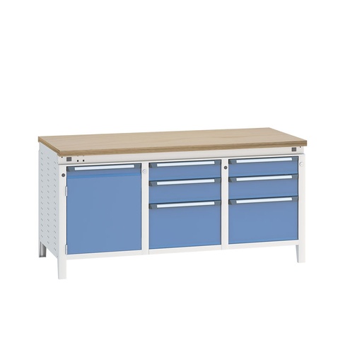 [040531] Banco de trabajo serie Funcion - Dim.: 1697x750x850h mm - Azul ral 5012 + gris ral 7035