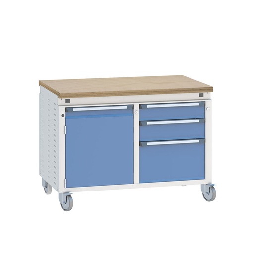 [040580] Banco de trabajo móvil serie Funcion - Dim.: 1152x750x850h mm - Azul ral 5012 + gris ral 7035