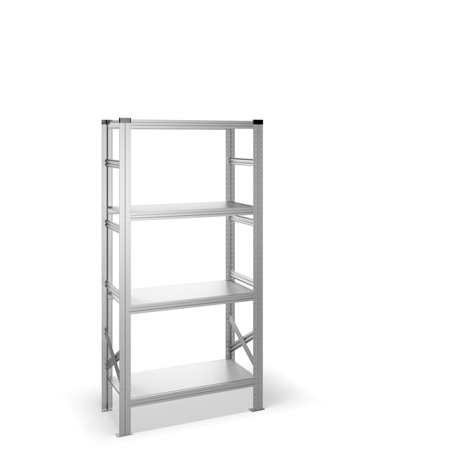 [040893] Estantería metálica con 4 estantes - Dim.: 0900x400x1972h mm - acero galvanizado