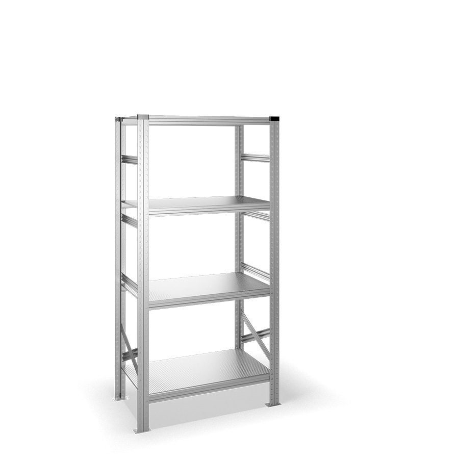 [040897] Estantería metálica con 4 estantes - Dim.: 0900x500x1972h mm - acero galvanizado