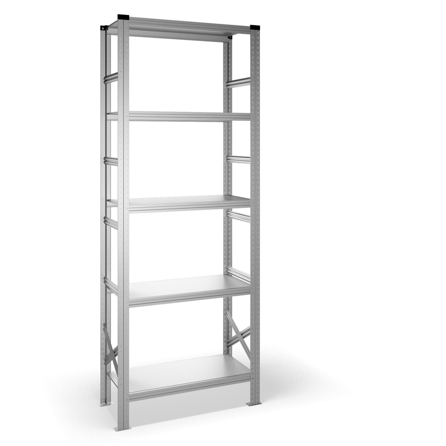 [040901] Estantería metálica con 5 estantes - Dim.: 0900x400x2500h mm - acero galvanizado