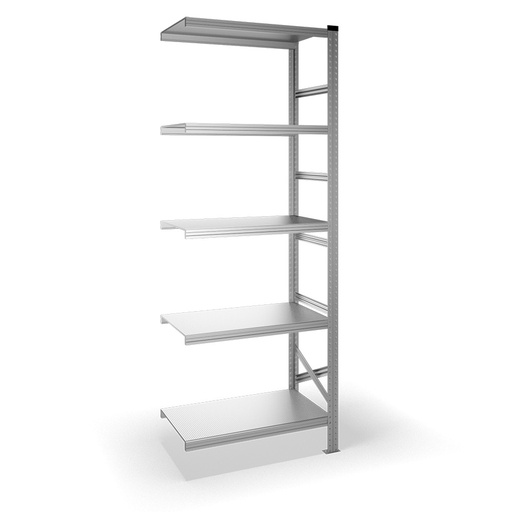 [040906] Estantería metálica adicional con 5 estantes - Dim.: 0900x500x2500h mm - acero galvanizado