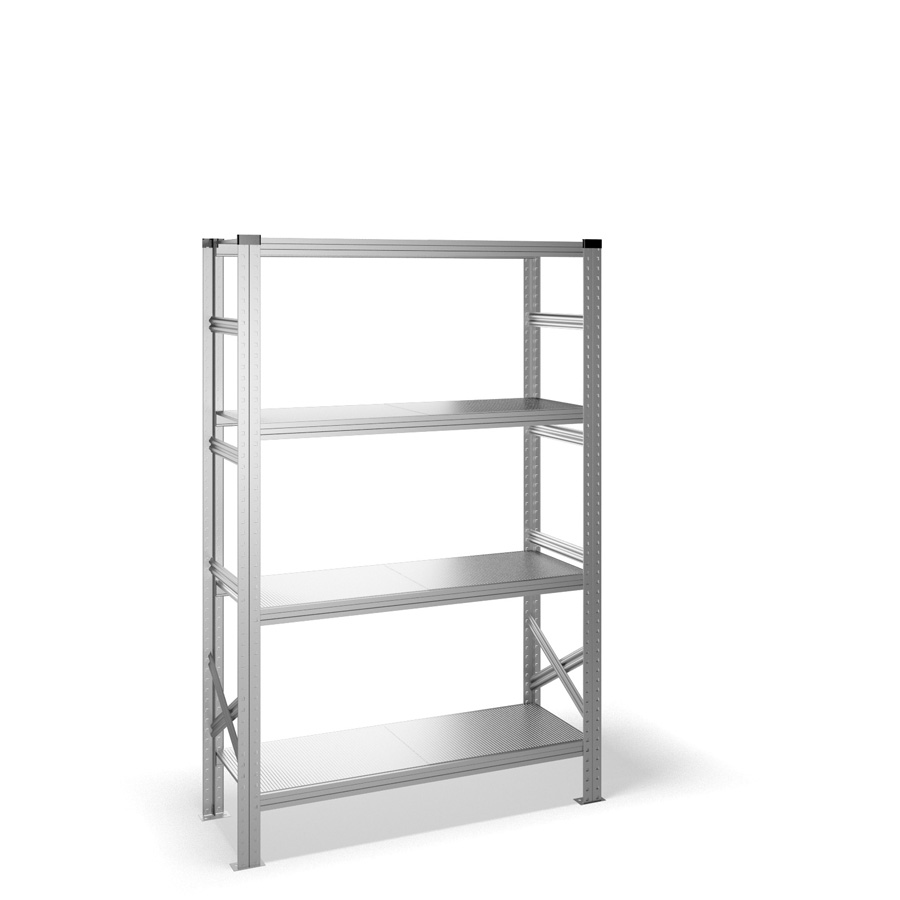 [040909] Estantería metálica con 4 estantes - Dim.: 1200x400x1972h mm - acero galvanizado