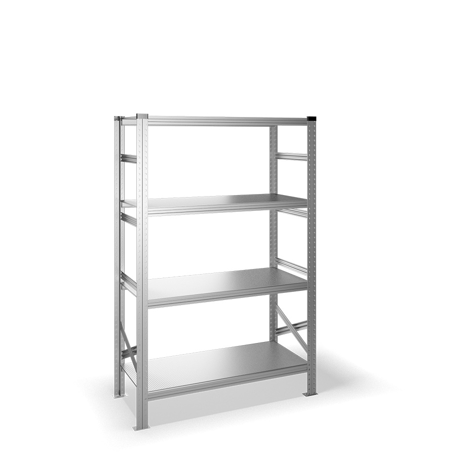 [040913] Estantería metálica con 4 estantes - Dim.: 1200x500x1972h mm - acero galvanizado