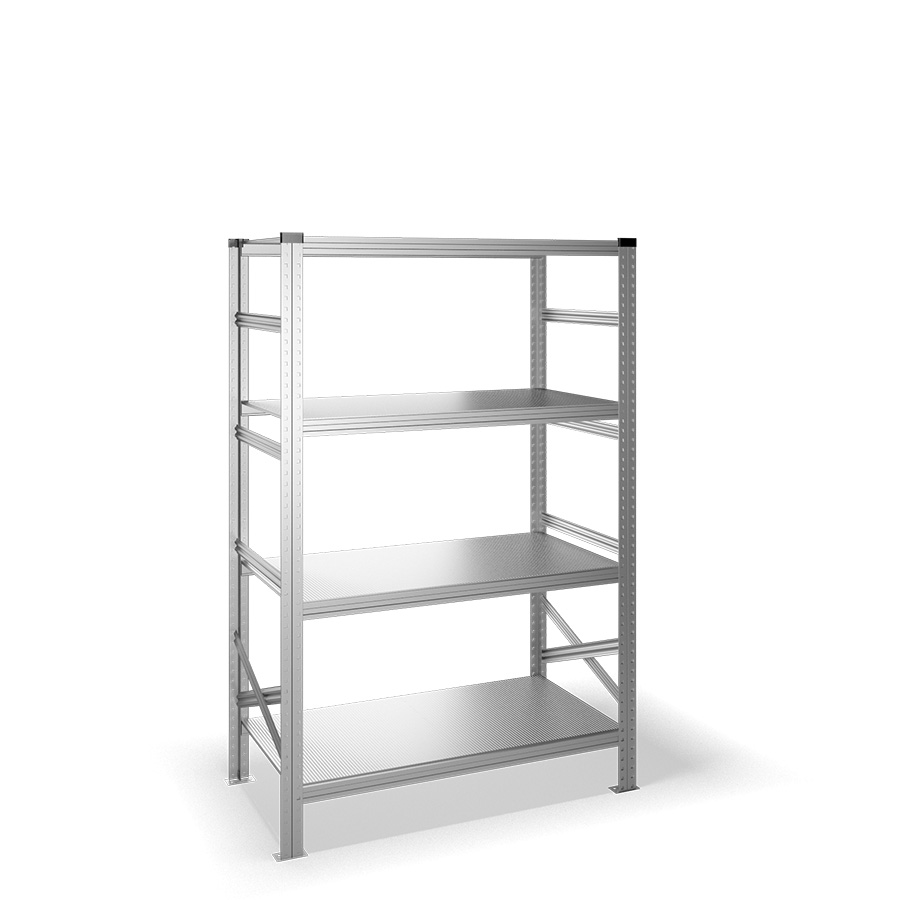 [040915] Estantería metálica con 4 estantes - Dim.: 1200x600x1972h mm - acero galvanizado