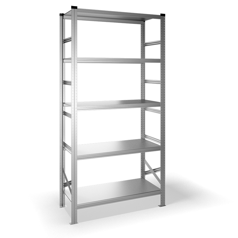 [040921] Estantería metálica con 5 estantes - Dim.: 1200x500x2500h mm - acero galvanizado