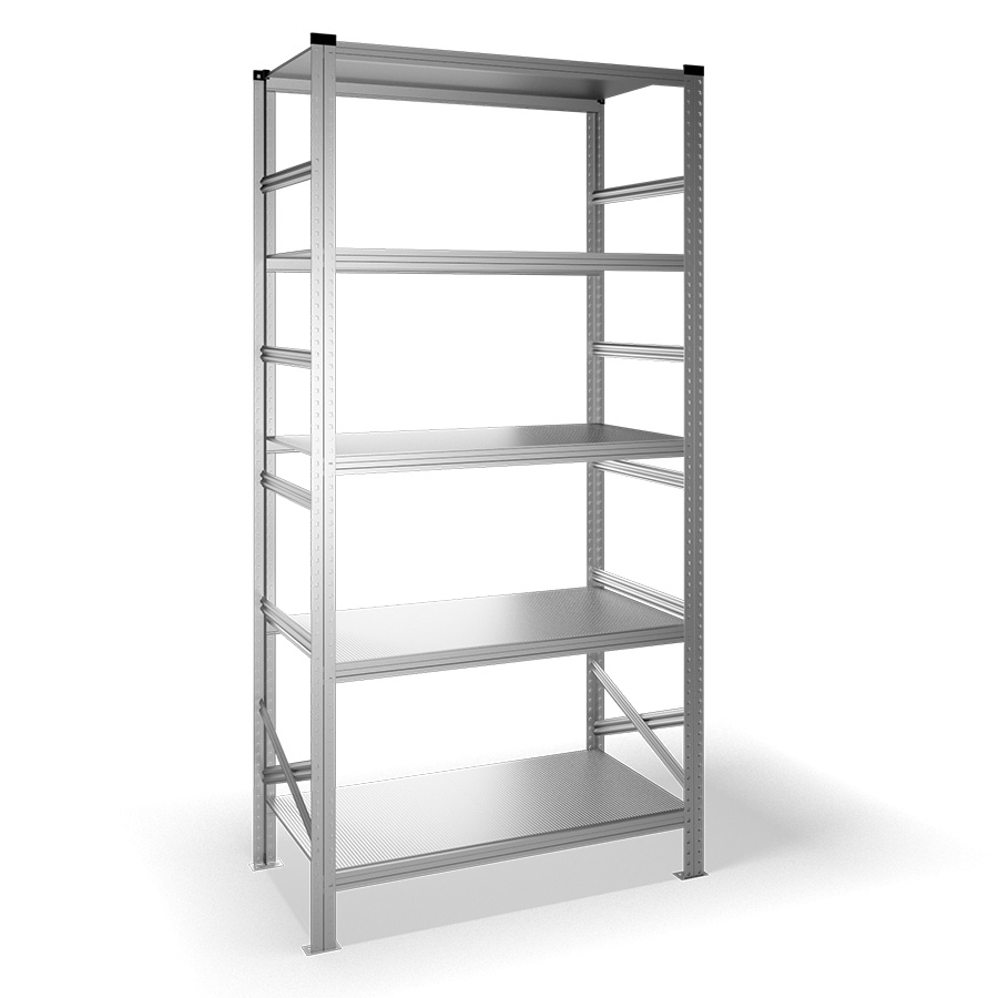 [040923] Estantería metálica con 5 estantes - Dim.: 1200x600x2500h mm - acero galvanizado