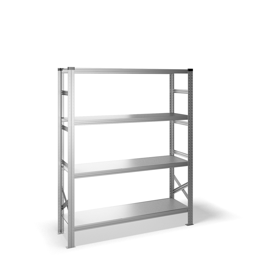 [040925] Estantería metálica con 4 estantes - Dim.: 1500x400x1972h mm - acero galvanizado