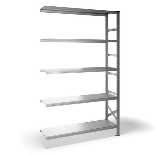[040934] Estantería metálica adicional con 5 estantes - Dim.: 1500x400x2500h mm - acero galvanizado