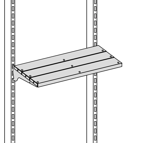 [041129] Estante metálico inclinable - Dim.: 1250 x 321 x 30h mm - Gris ral 7035