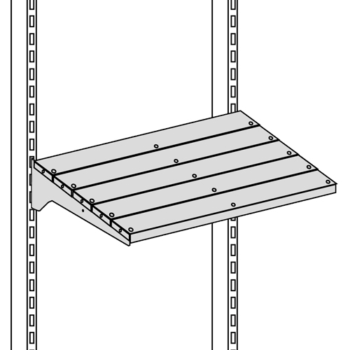 [041131] Estante metálico inclinable - Dim.: 1250 x 535 x 30h mm - Gris ral 7035