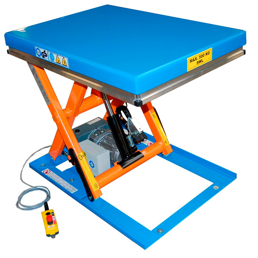 [041502] Mesa elevadora electrohidráulica de tijera simple - Carga: 500 kg - Dim. plataforma: 900x650 mm