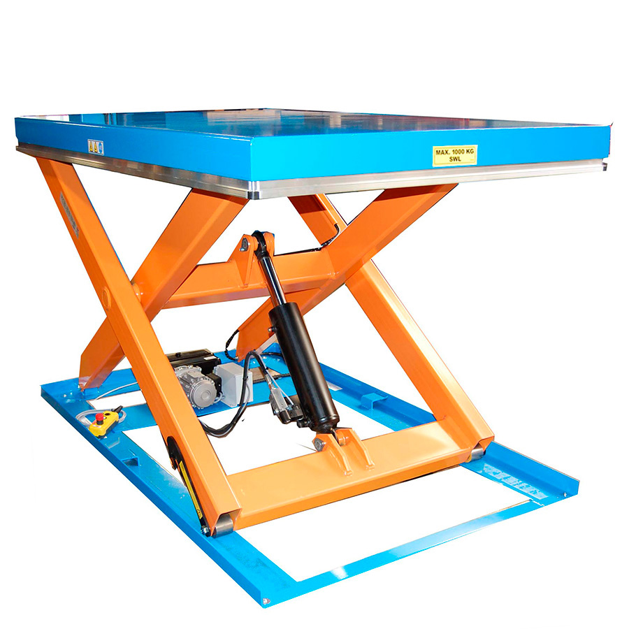 [041524] Mesa elevadora electrohidráulica de tijera simple - Carga: 1000 kg - Dim. plataforma: 2000x1200 mm