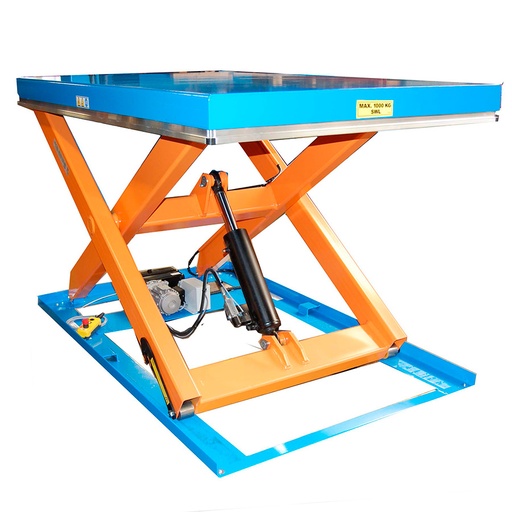 [041524] Mesa elevadora electrohidráulica de tijera simple - Carga: 1000 kg - Dim. plataforma: 2000x1200 mm