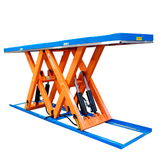 [041595] Mesa elevadora electrohidráulica de doble tijera en tándem - Carga: 4000 kg - Dim. plataforma: 4000x900 mm