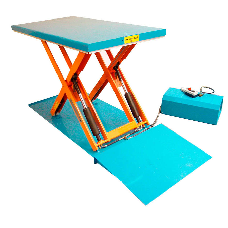 [041604] Mesa elevadora electrohidráulica de tijera superbaja - Carga: 1000 kg - Dim. plataforma: 1500x800 mm