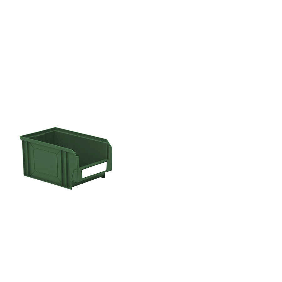 [041863] Caja plástica con apertura para almacenaje modelo Openbox K3 - Dim.: 144x235x120h mm - Verde