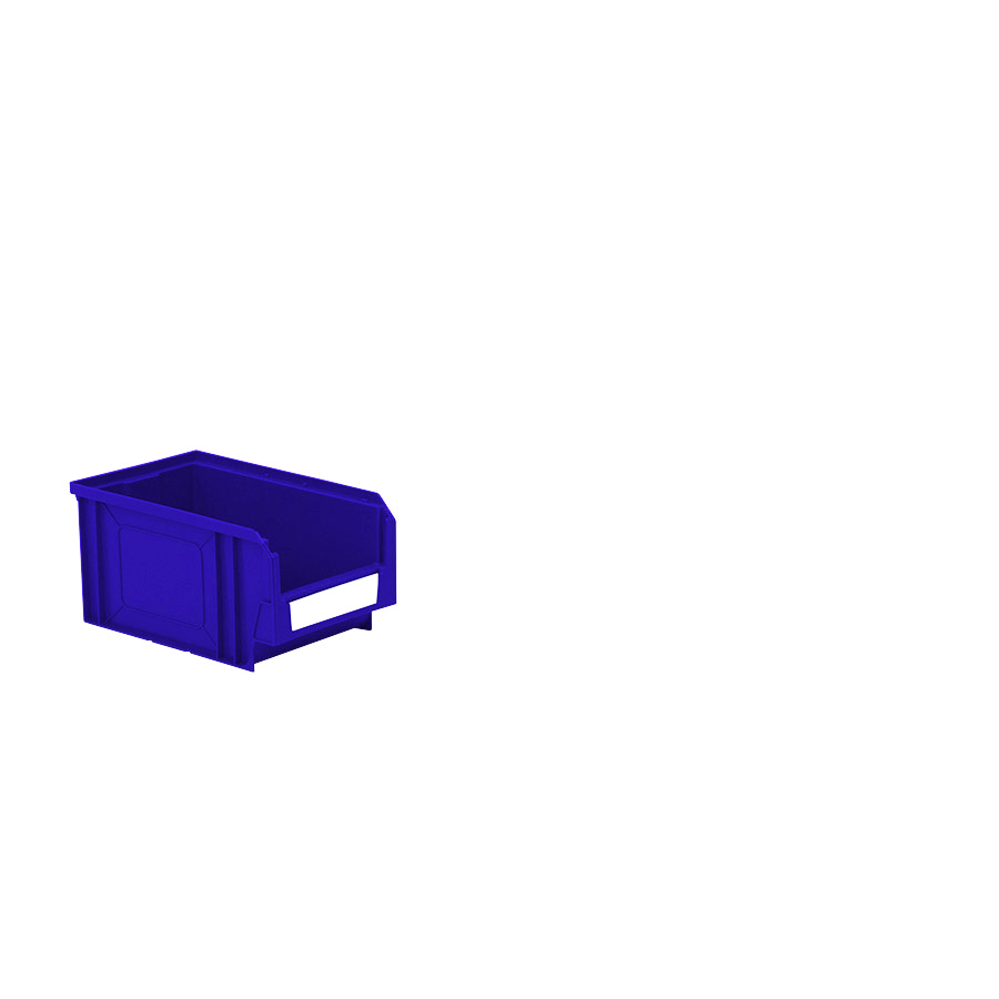 [041866] Caja plástica con apertura para almacenaje modelo Openbox K3 - Dim.: 144x235x120h mm - Azul