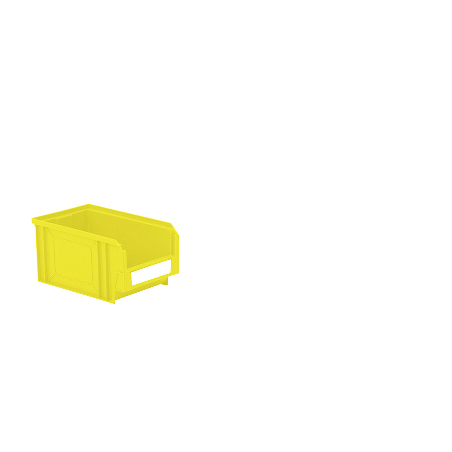 [041867] Caja plástica con apertura para almacenaje modelo Openbox K3 - Dim.: 144x235x120h mm - Amarillo