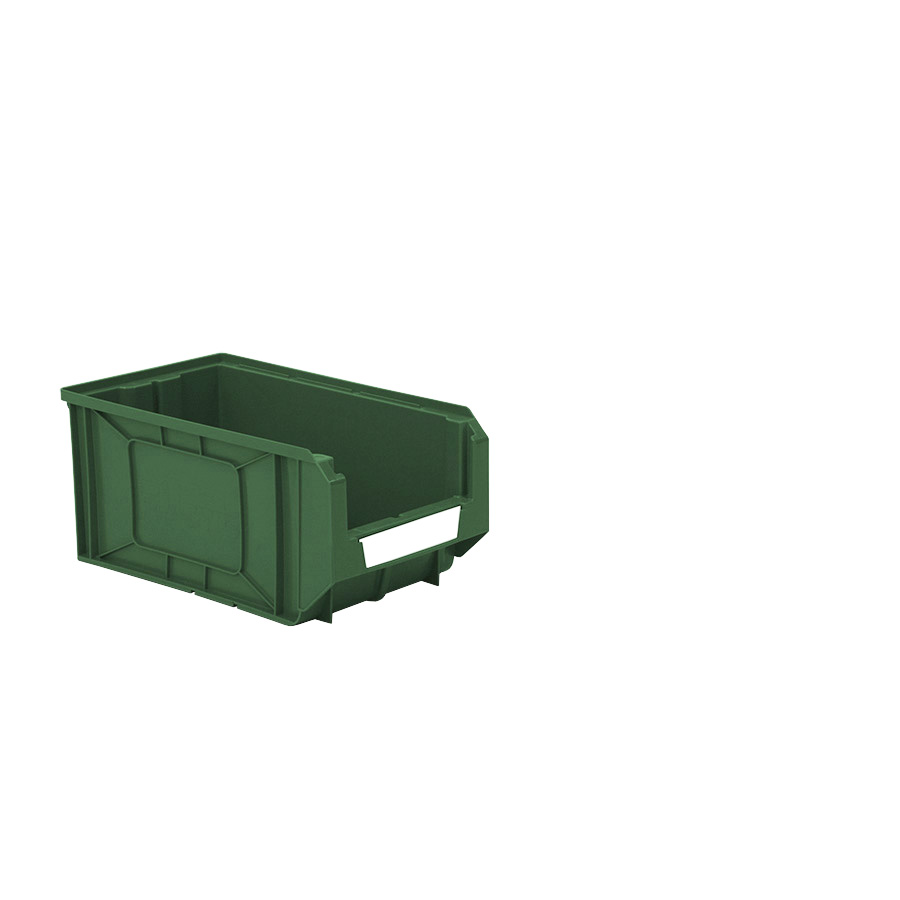 [041868] Caja plástica con apertura para almacenaje modelo Openbox K4 - Dim.: 205x345x163h mm - Verde