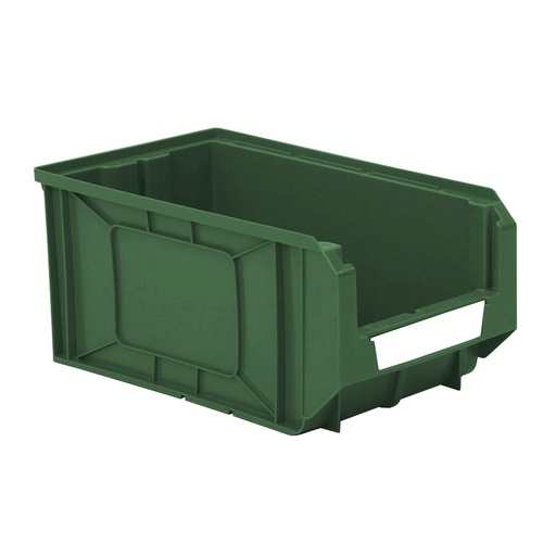 [041868] Caja plástica con apertura para almacenaje modelo Openbox K4 - Dim.: 205x345x163h mm - Verde