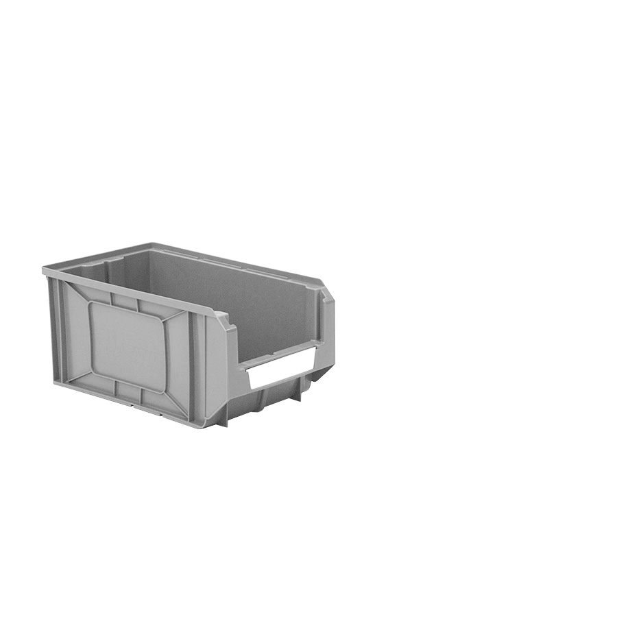 [041869] Caja plástica con apertura para almacenaje modelo Openbox K4 - Dim.: 205x345x163h mm - Gris