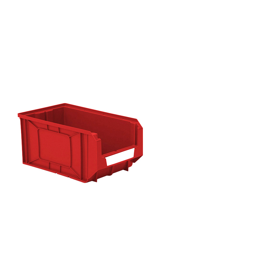 [041870] Caja plástica con apertura para almacenaje modelo Openbox K4 - Dim.: 205x345x163h mm - Rojo