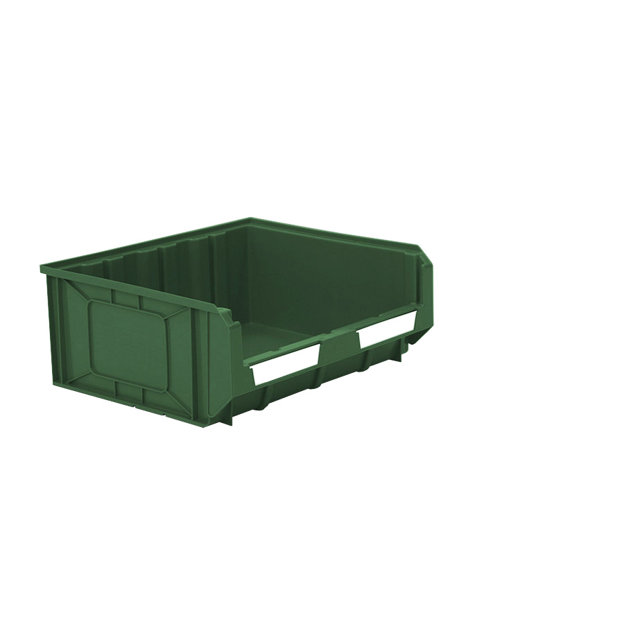 [041873] Caja plástica con apertura para almacenaje modelo Openbox K4/D - Dim.: 410x345x163h mm - Verde