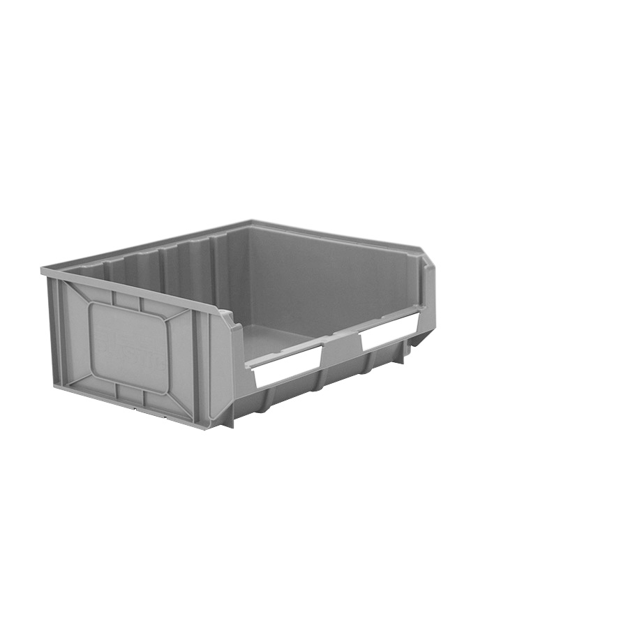 [041874] Caja plástica con apertura para almacenaje modelo Openbox K4/D - Dim.: 410x345x163h mm - Gris